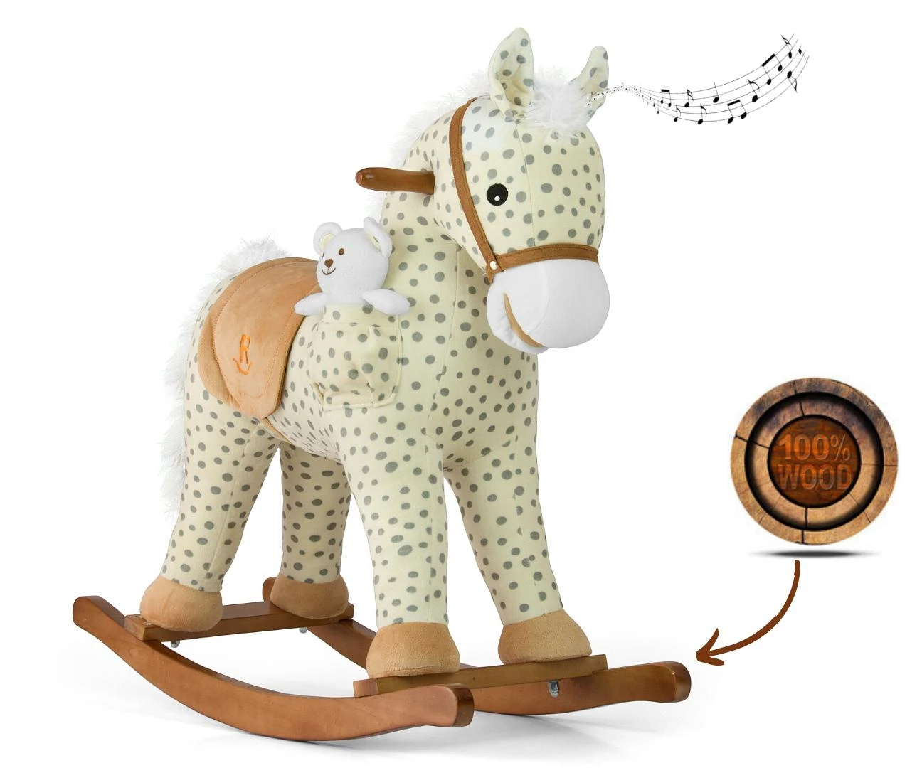 Milly Mally supamasis arkliukas Pony pilkas su taškais ir melodija
