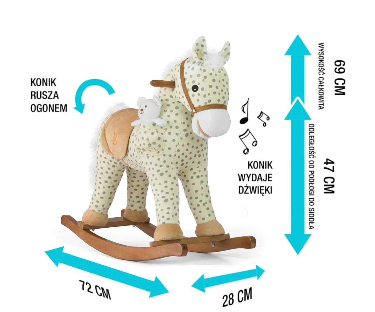 Milly Mally supamasis arkliukas Pony pilkas su taškais ir melodija