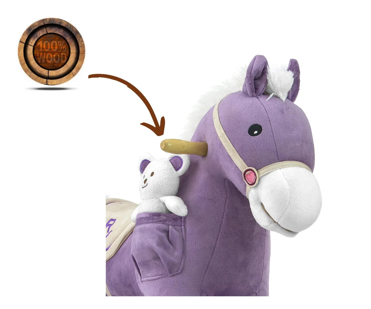 Supamas arkliukas su melodija Milly Mally Pony violetinis