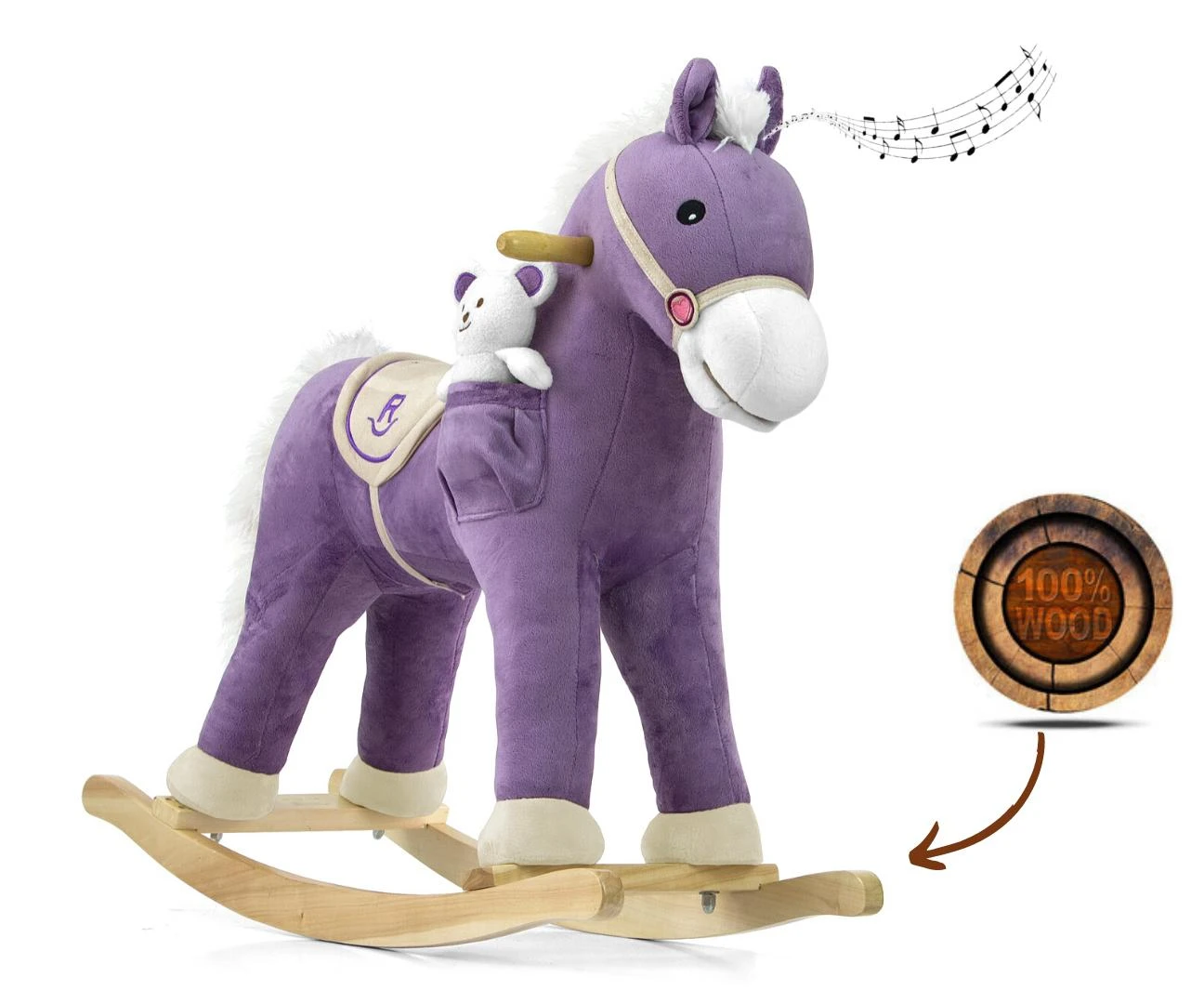 Supamas arkliukas su melodija Milly Mally Pony violetinis