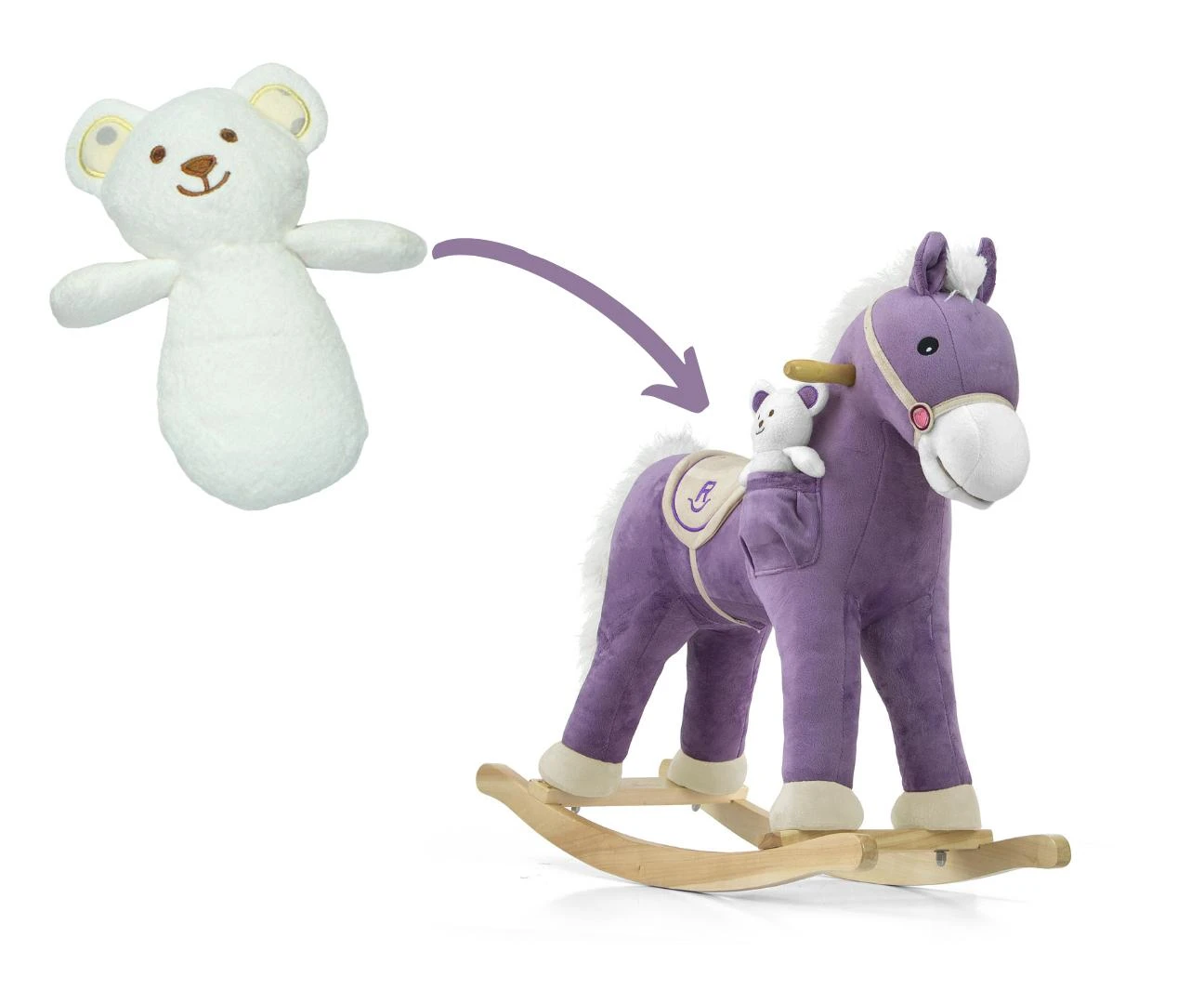 Supamas arkliukas su melodija Milly Mally Pony violetinis