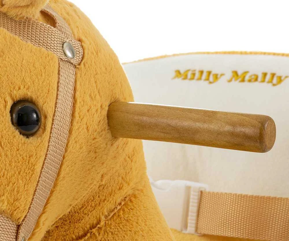 Supamasis žirgas su melodija ir ratukais Milly Mally Polly šviesiai rudos spalvos