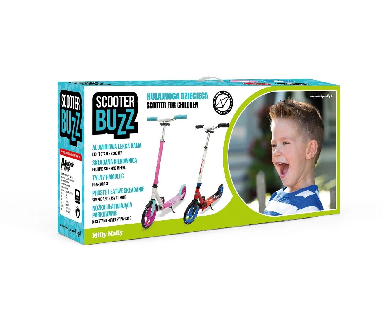 Paspirtukas Milly Mally Buzz, juodos spalvos