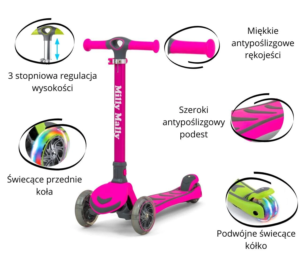 MILLY MALLY 2999 Motoroleris SCOOTER Boogie rožinis