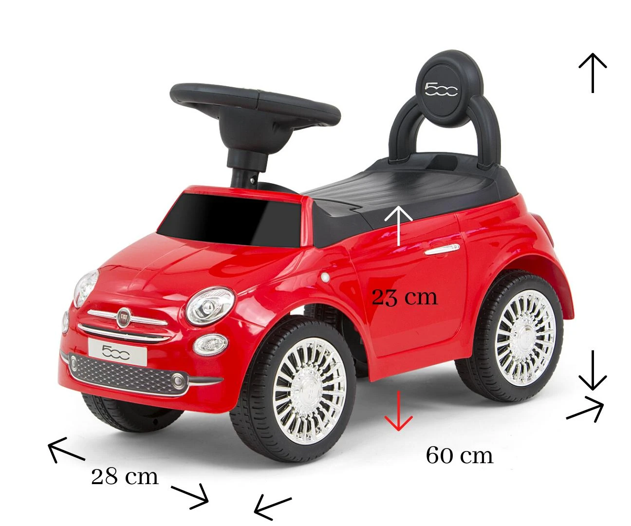 Milly Mally Paspiriama mašinėlė Fiat 500, raudona