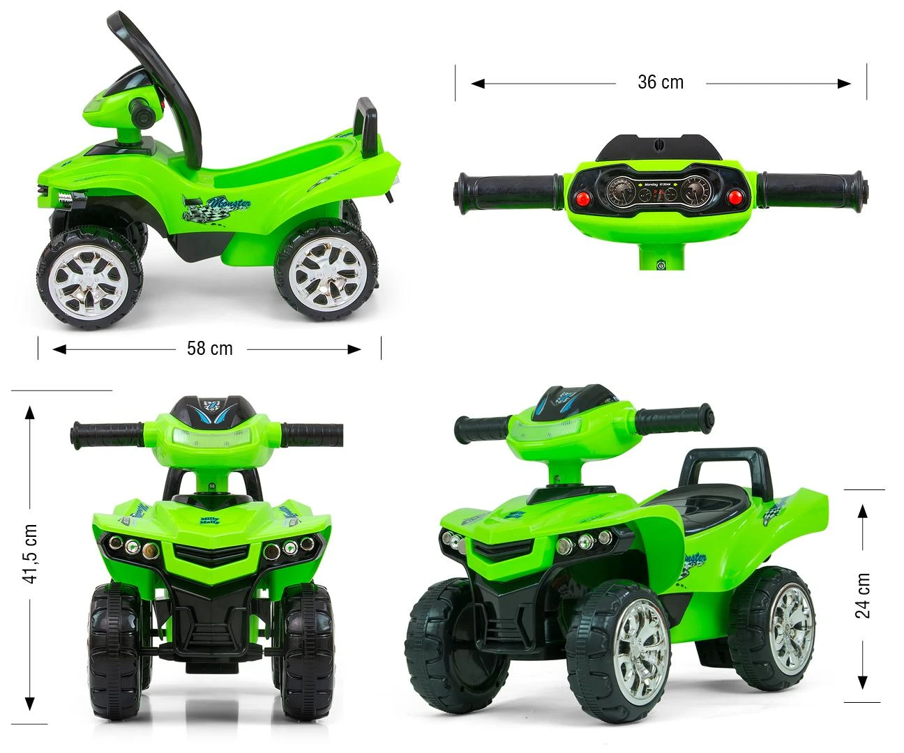 Milly Mally Monster paspiriama mašinėlė, žalia