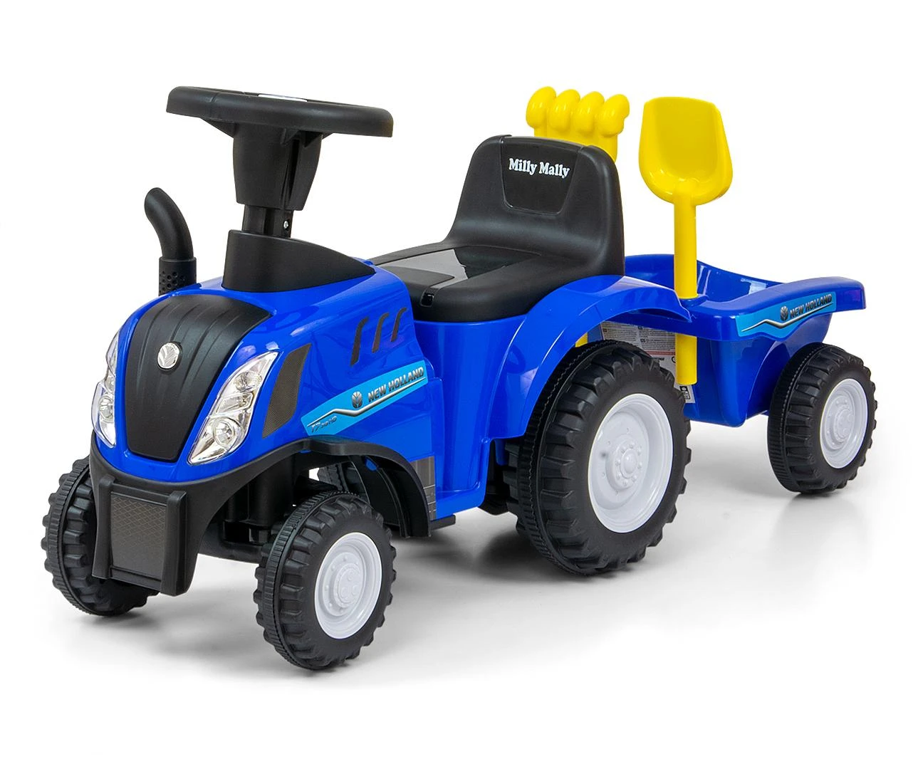 Milly Mally Jeździk Vežimėlis „New Holland T7“ traktorius, mėlynas