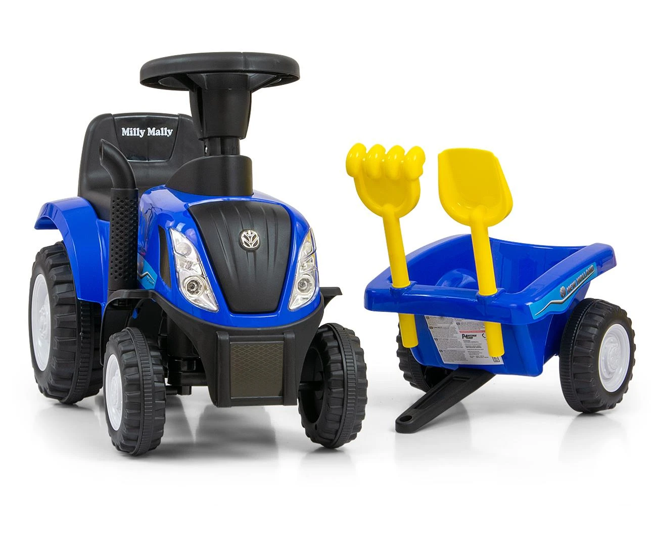 Milly Mally Jeździk Vežimėlis „New Holland T7“ traktorius, mėlynas