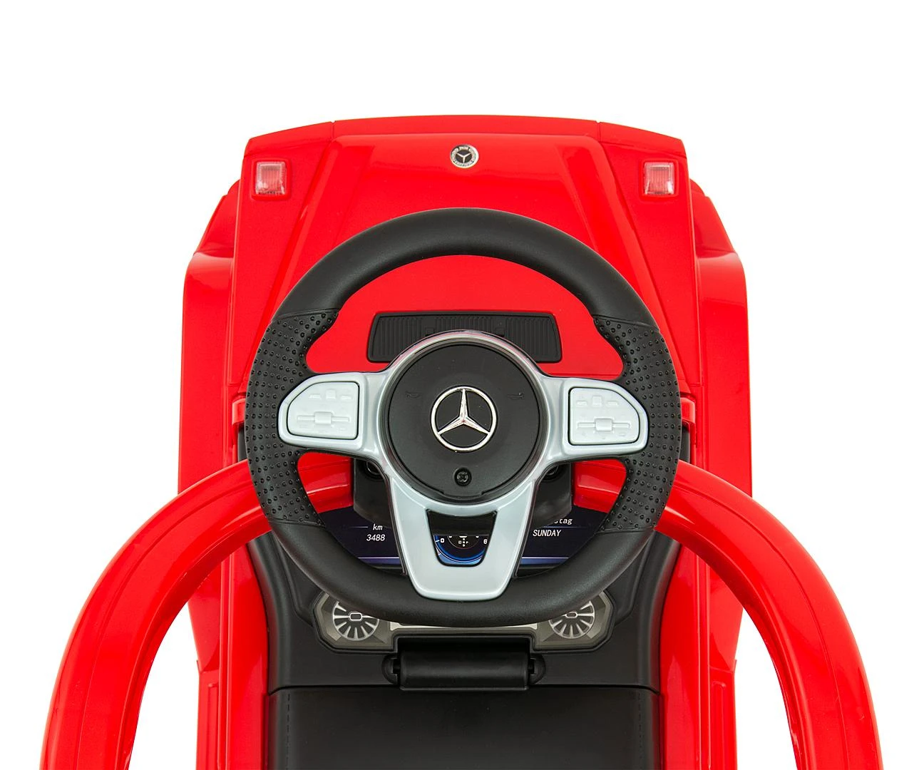 Paspirtukas su vairavimo rankena MERCEDES G350d Milly Mally raudonas