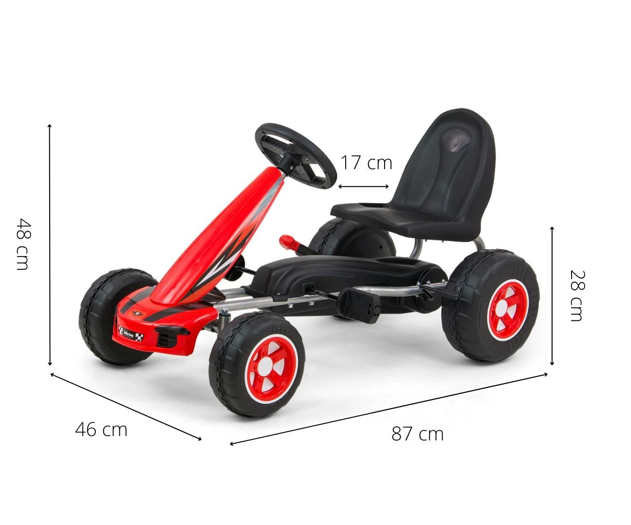 Minamas kartingas Viper Raudona Pedal Go-Kart Milly Mally