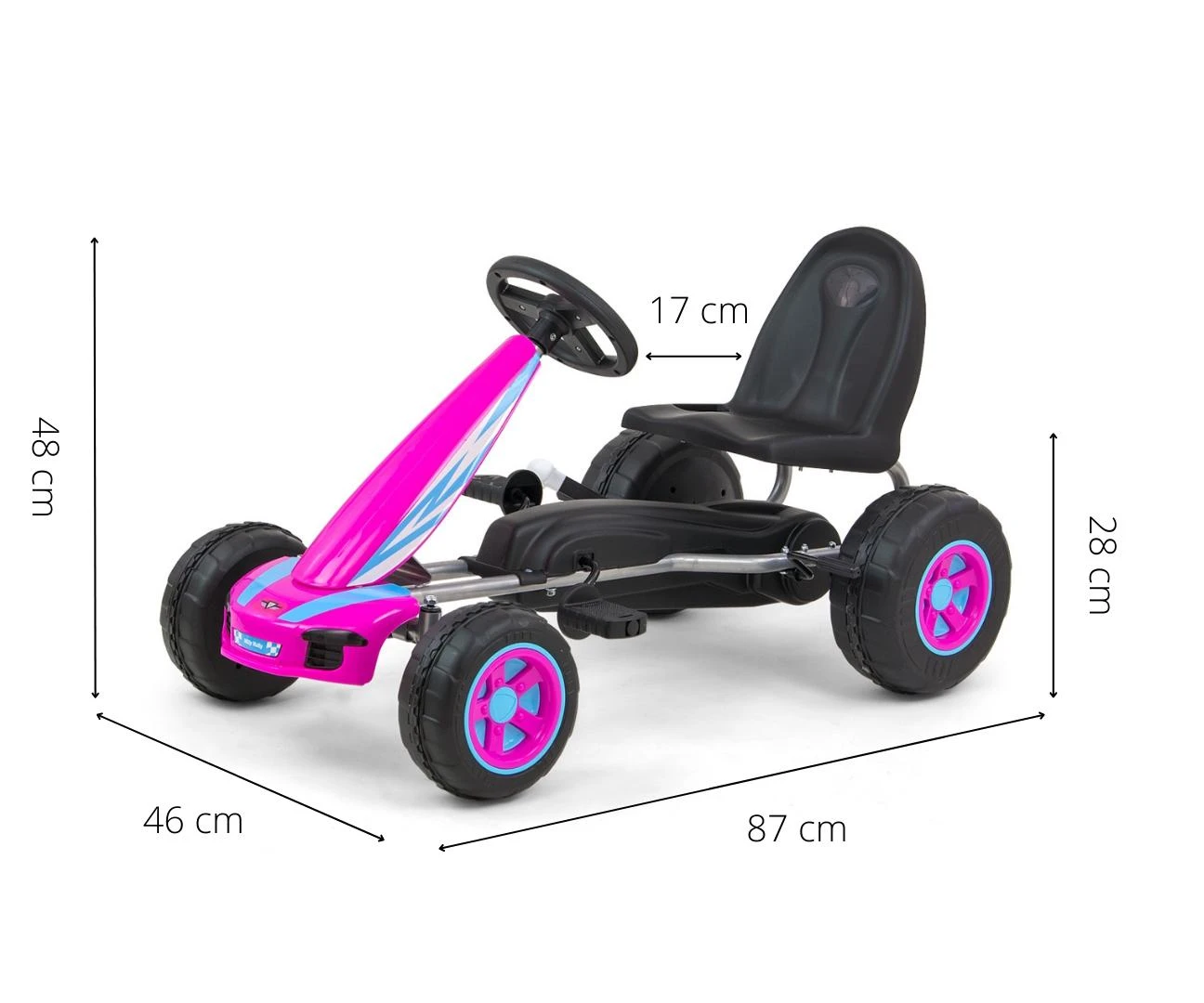 Pedalinis kartingas Milly Mally Viper Rožinė