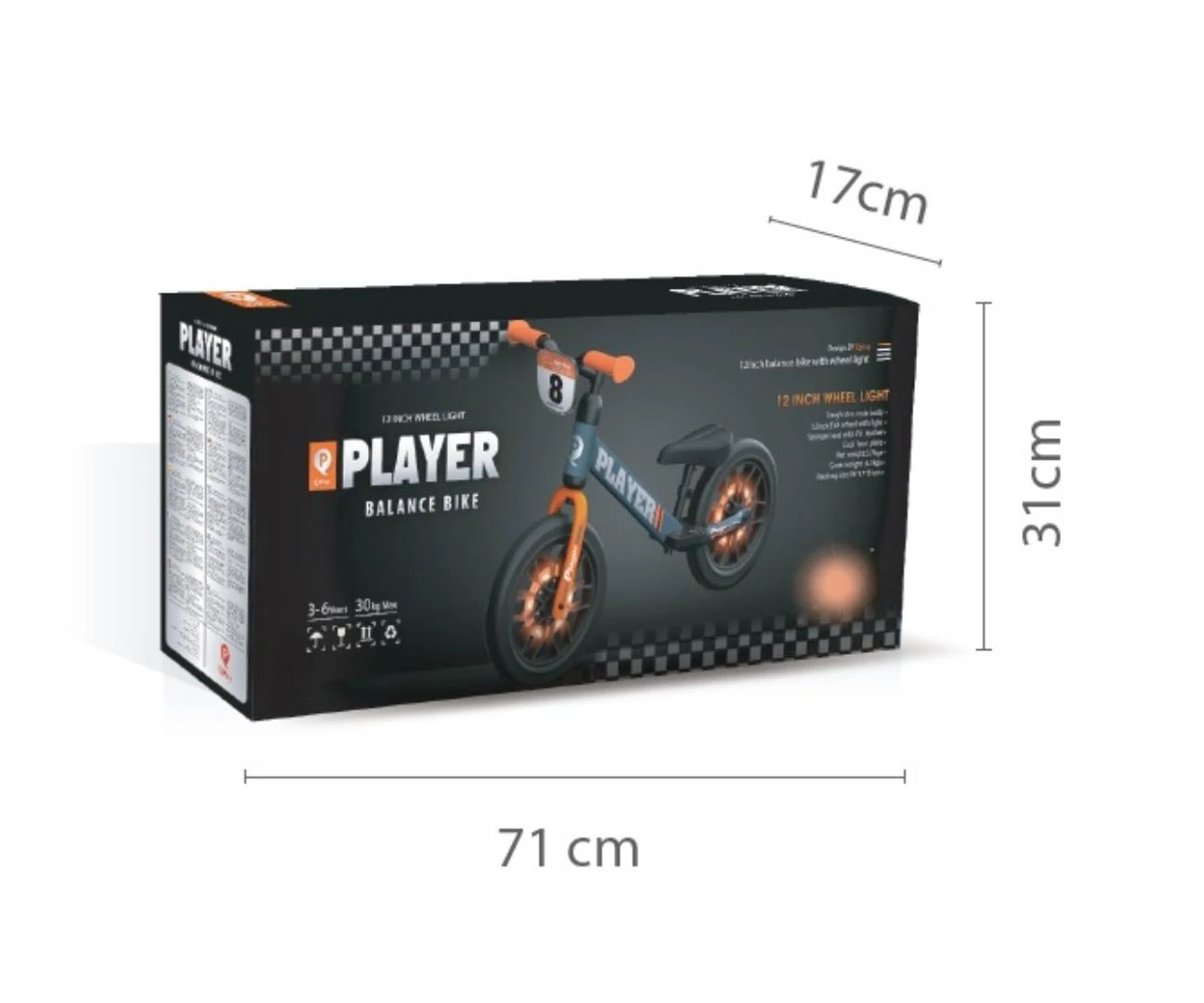 MILLY MALLY 4099 Qplay balansinis dviračio grotuvas oranžinis