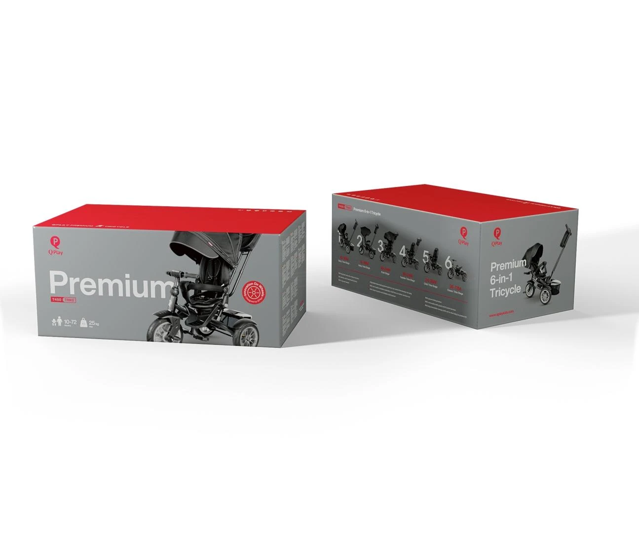 Vaikiškas triratukas Qplay Premium, Juodas