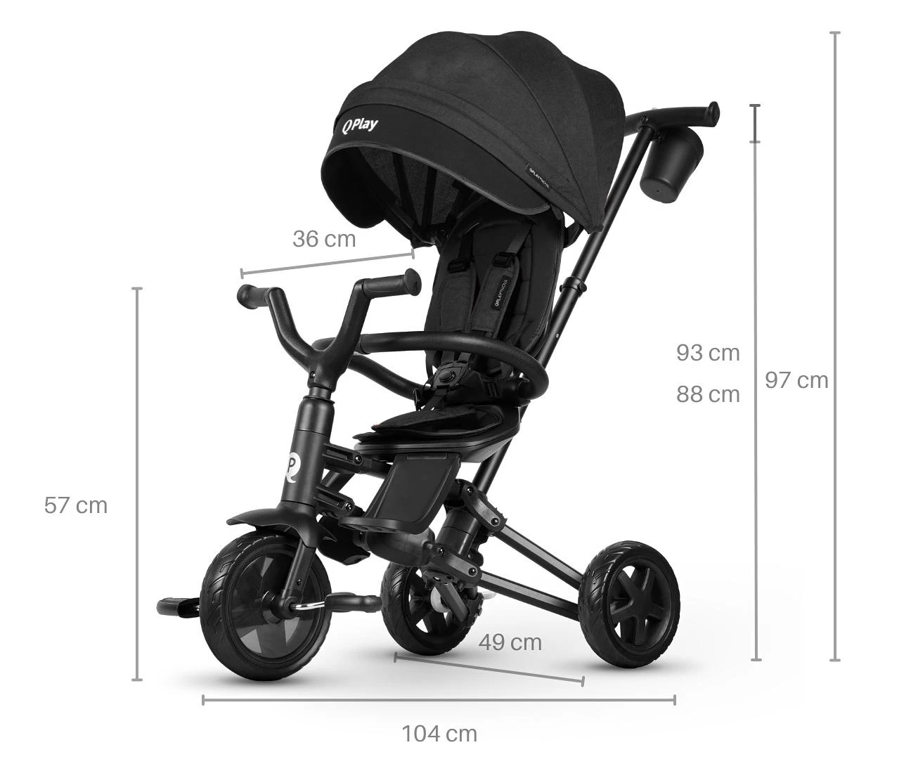 MILLY MALLY 5241 Qplay Triratis Nova Niello juodas