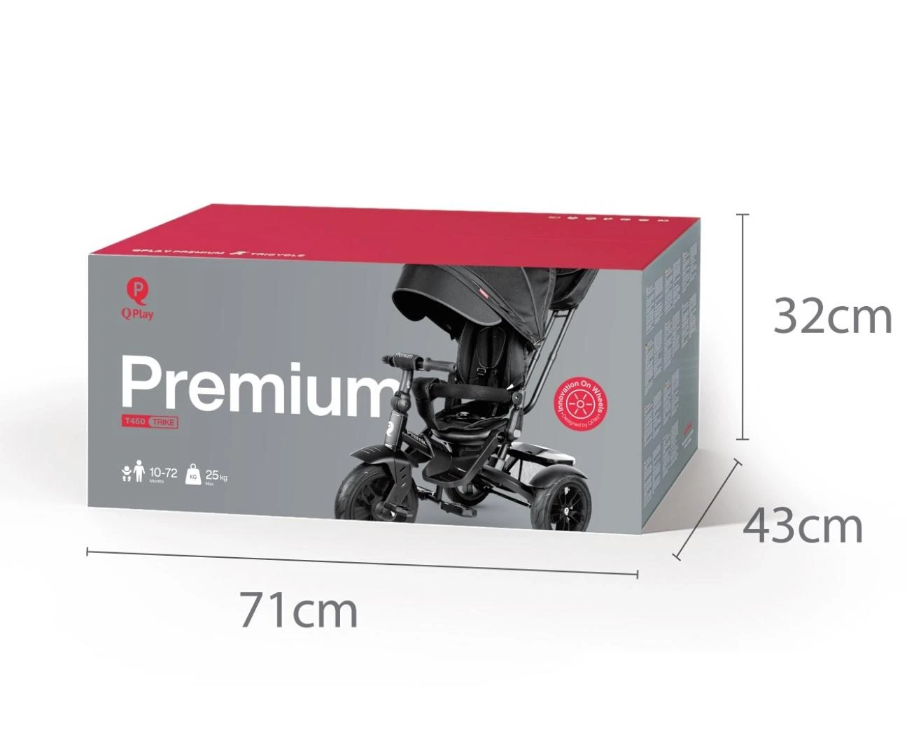 Vaikiškas triratukas Qplay Premium, Juodas