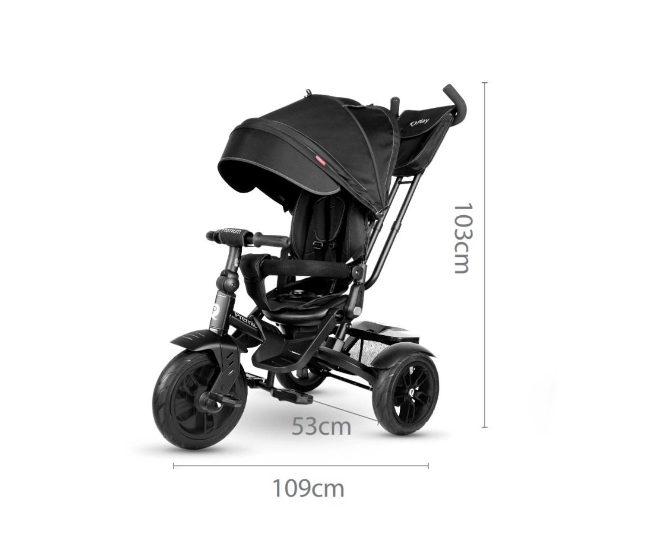 Vaikiškas triratukas Qplay Premium, Juodas