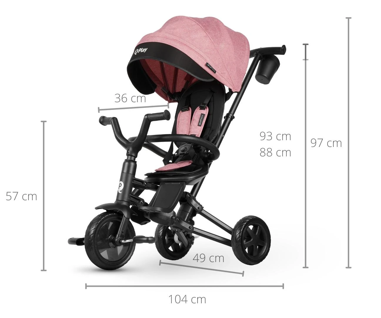 MILLY MALLY 4533 Qplay Triratis Nova Niello rožinis