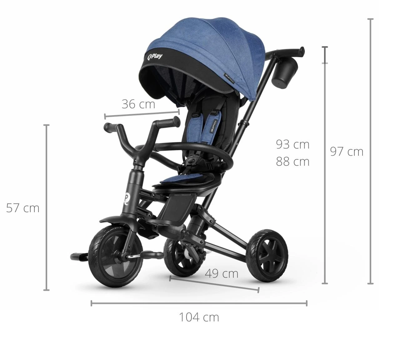 MILLY MALLY 4534 Qplay Triratis Nova Niello mėlynas