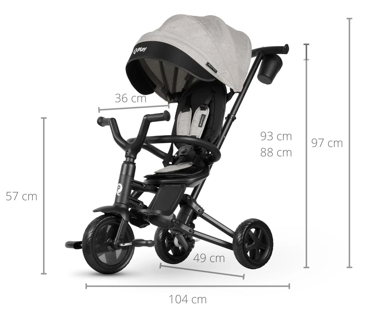 MILLY MALLY 4531 Qplay Triratis Nova Niello pilkas