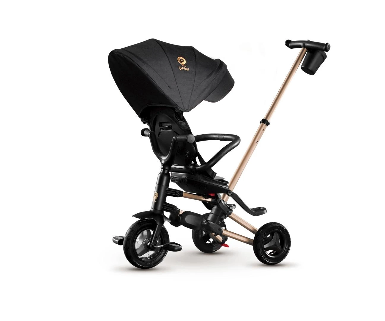 Triratukas Qplay Nova+ Rubber Golden, juodos ir aukso spalvos