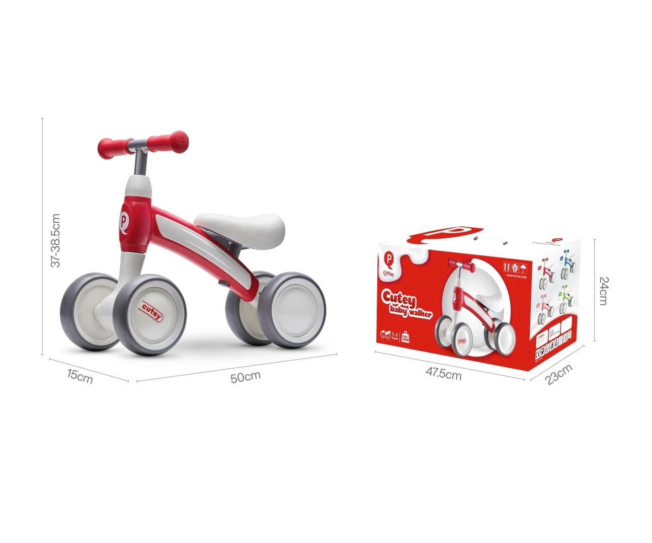 MILLY MALLY 3861 Qplay Transporto priemonė Cutey raudona