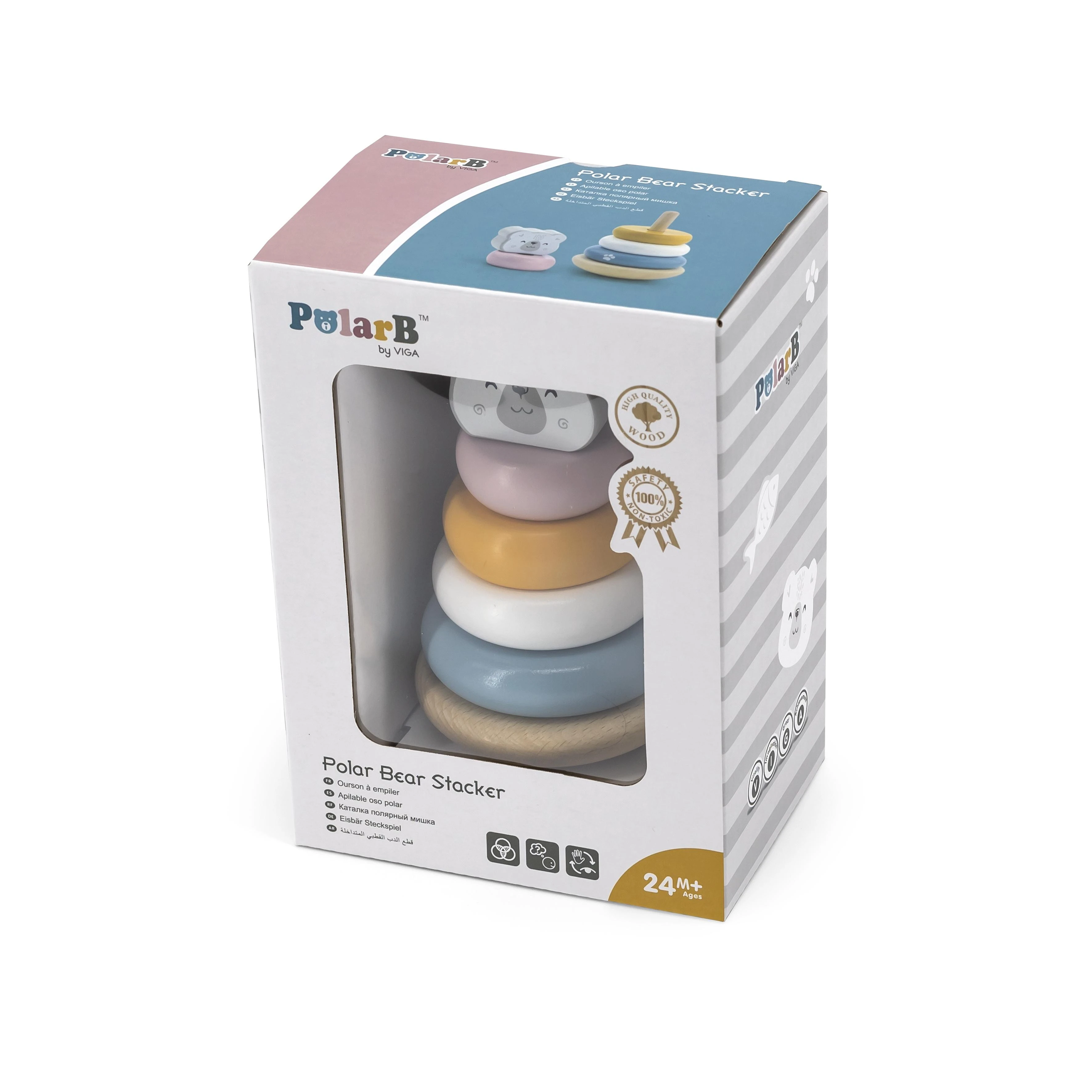 Viga Toys Edukacinė piramidė - Baltasis lokys B. VIGA