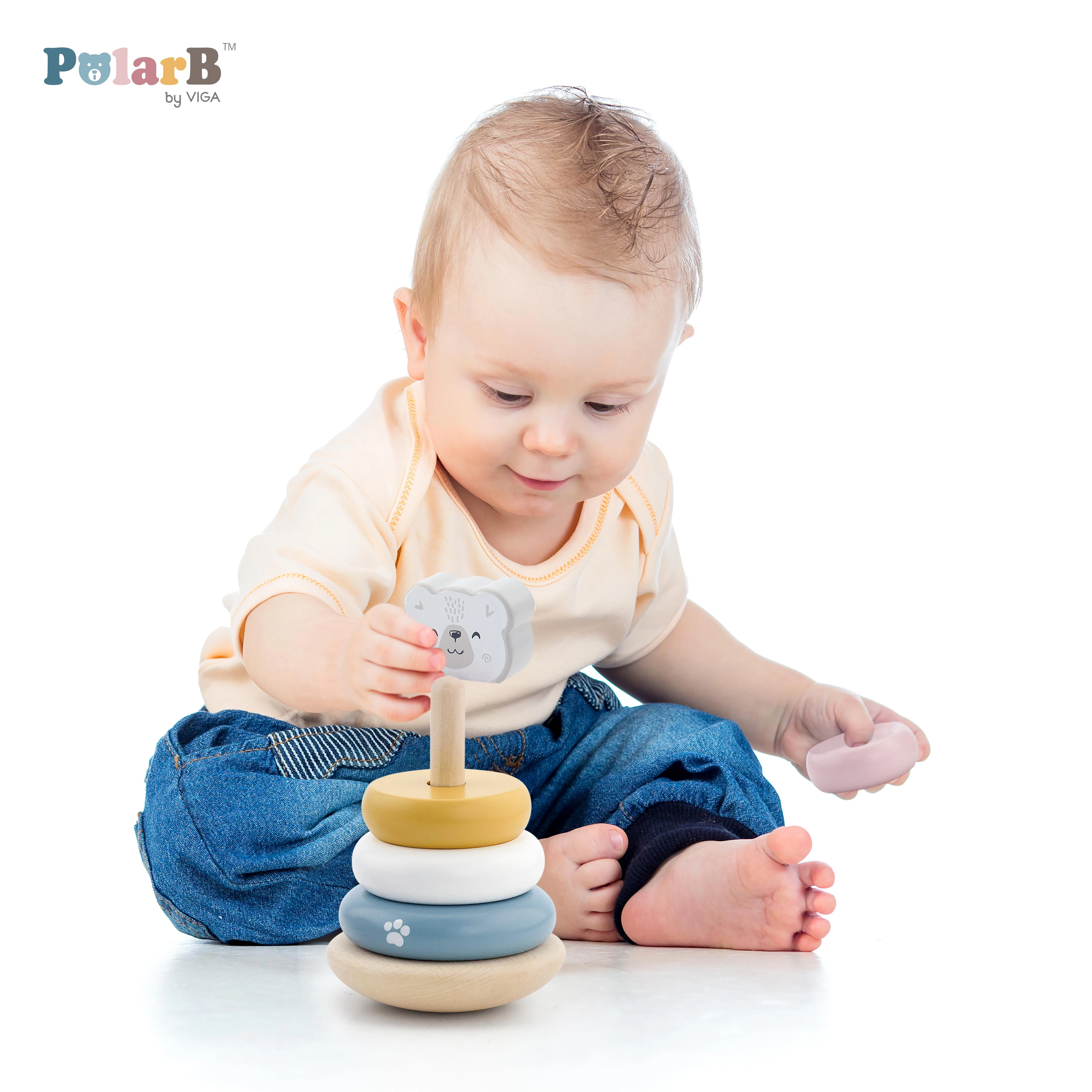 Viga Toys Edukacinė piramidė - Baltasis lokys B. VIGA
