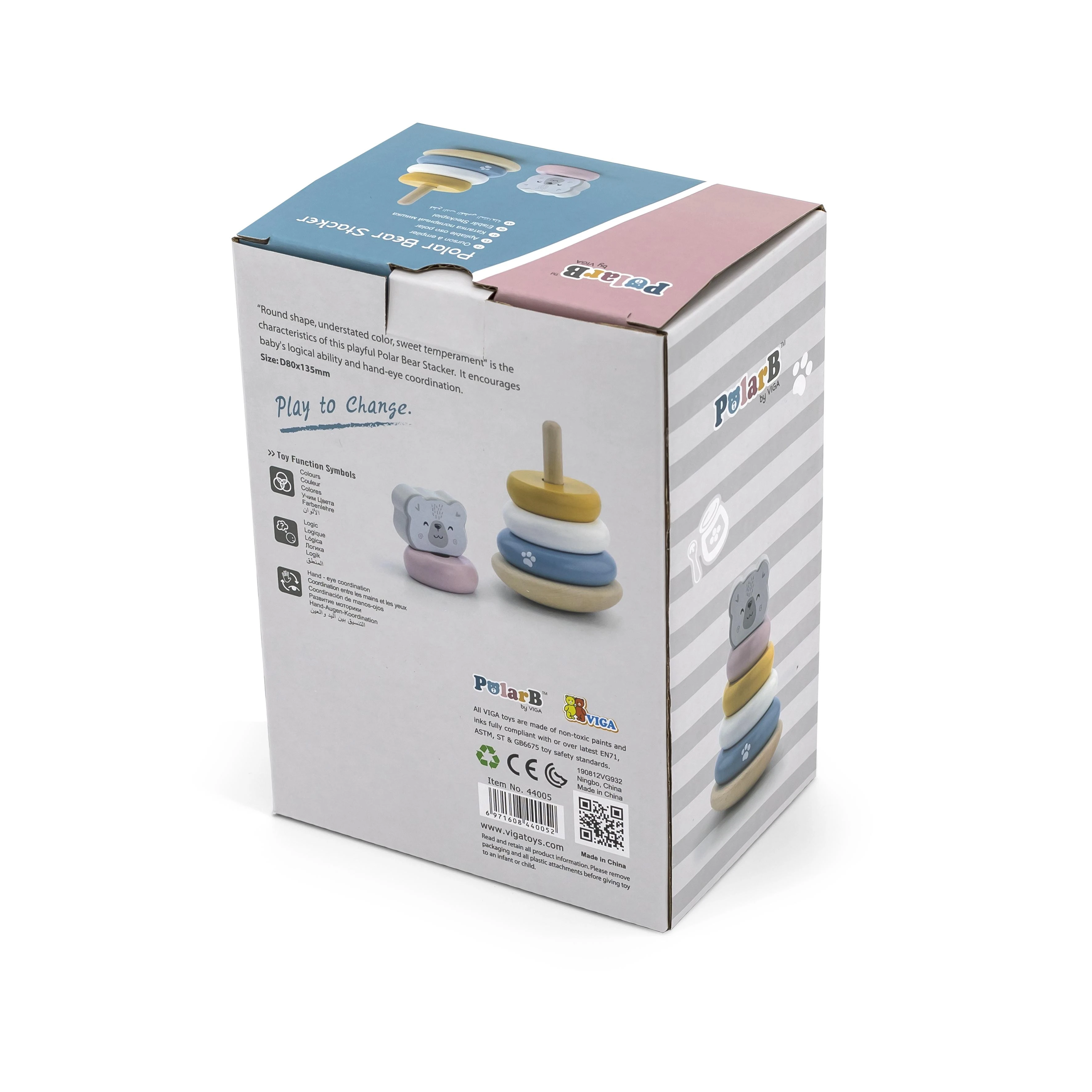 Viga Toys Edukacinė piramidė - Baltasis lokys B. VIGA
