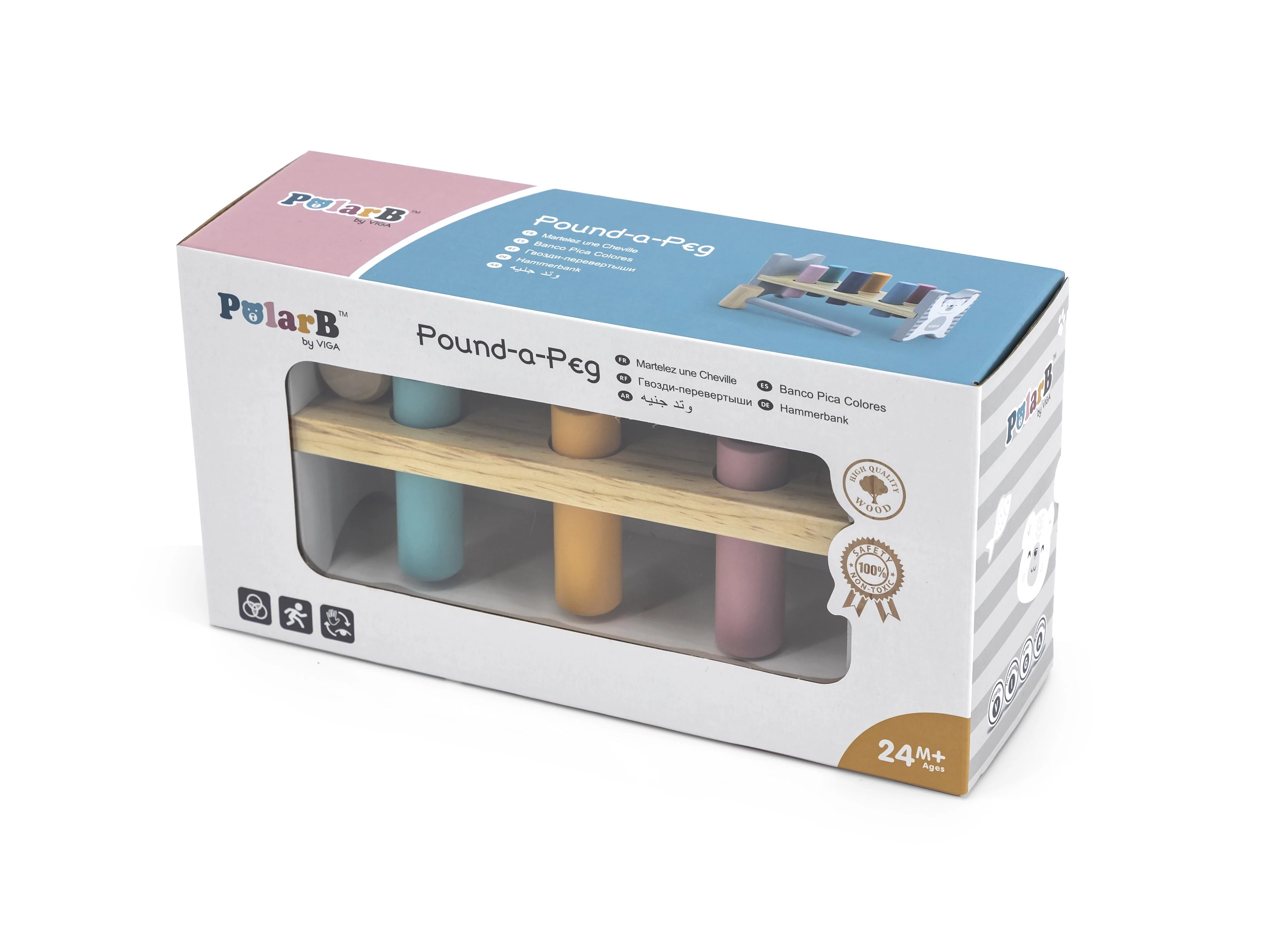 Viga medinis suolelis, baudžiantis alkį plaktuku - „Polarb Montessori“