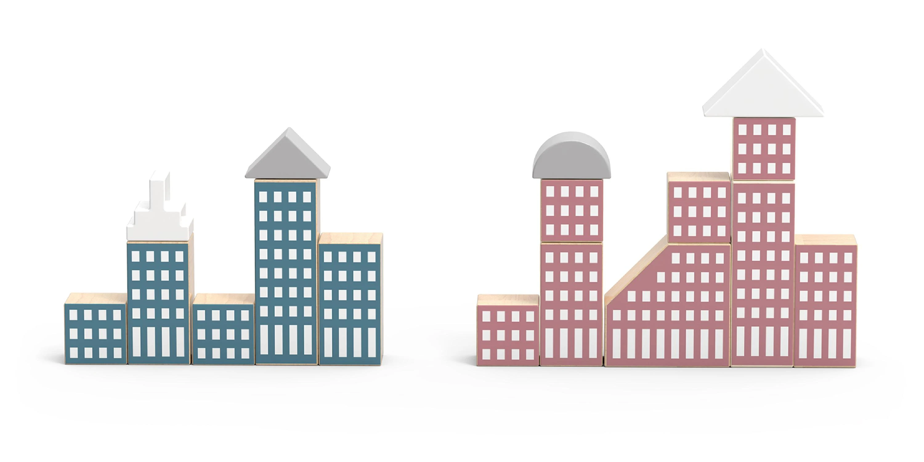 Viga Toys „Viga Polarb“ medinis tyčiojimasis su „Blocks City 56 EL“.