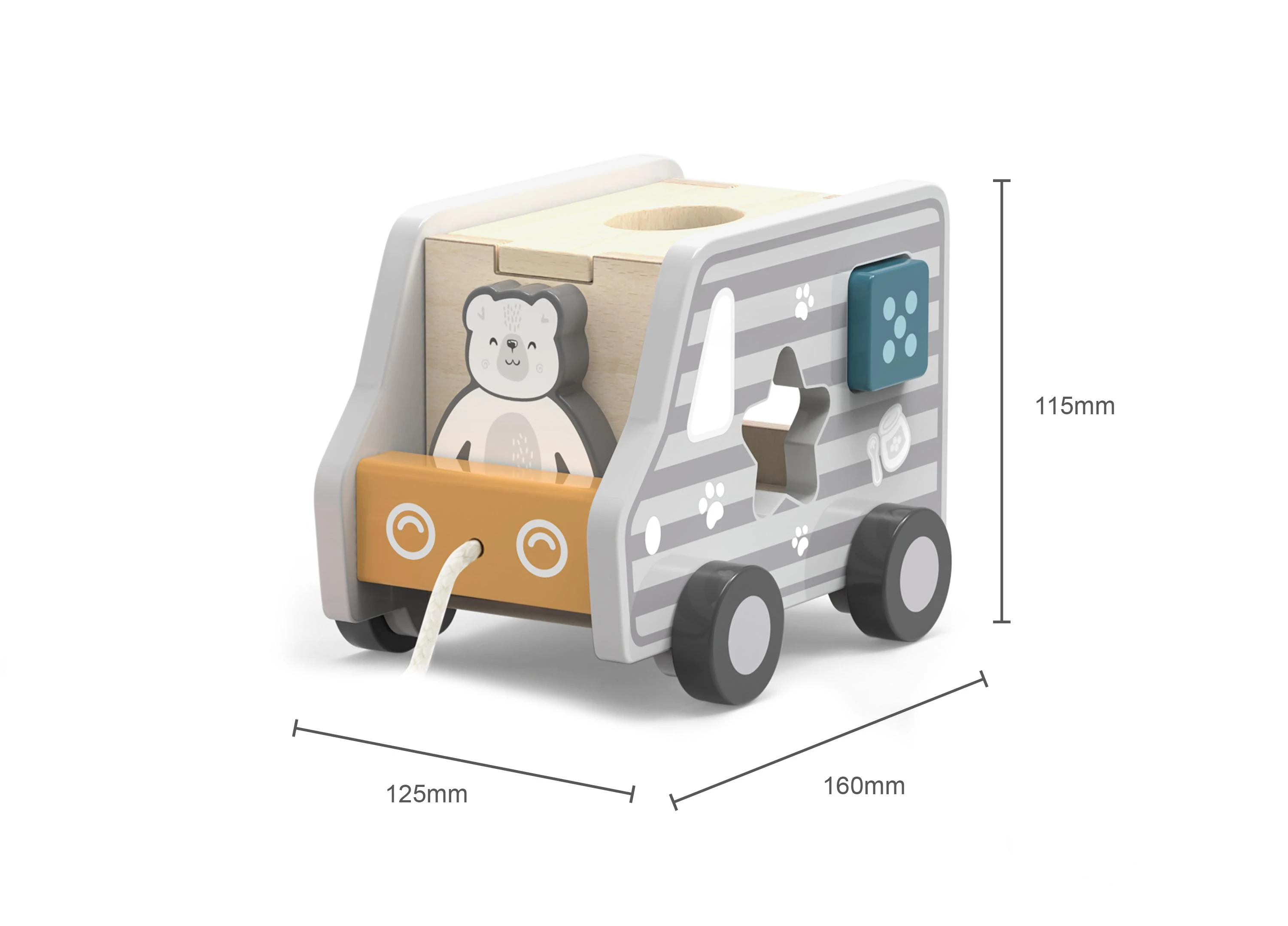 Viga Toys Medinis automobilis, kad patrauktų viga žaislus