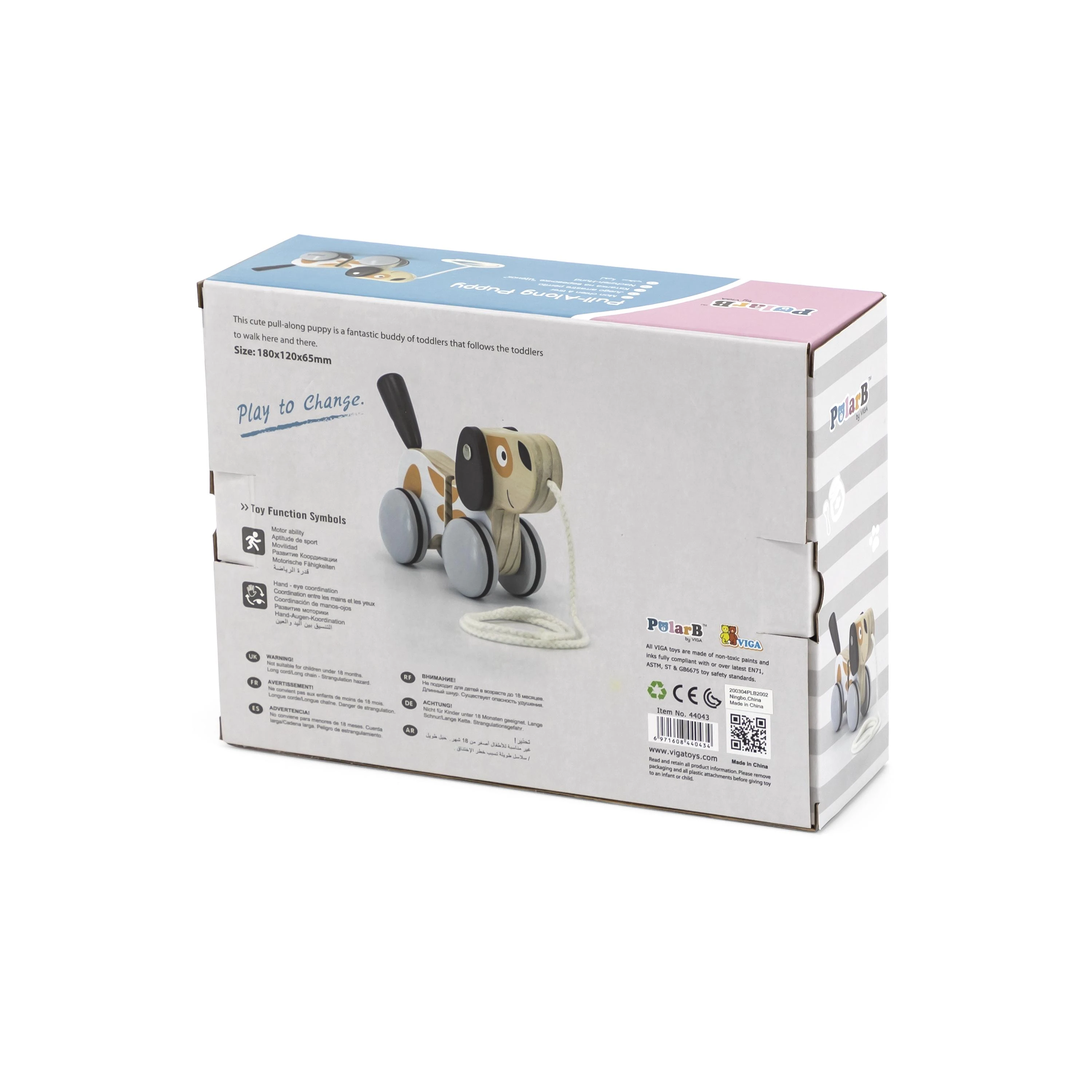Viga Toys „Viga Polarb“ medinis šuo traukti