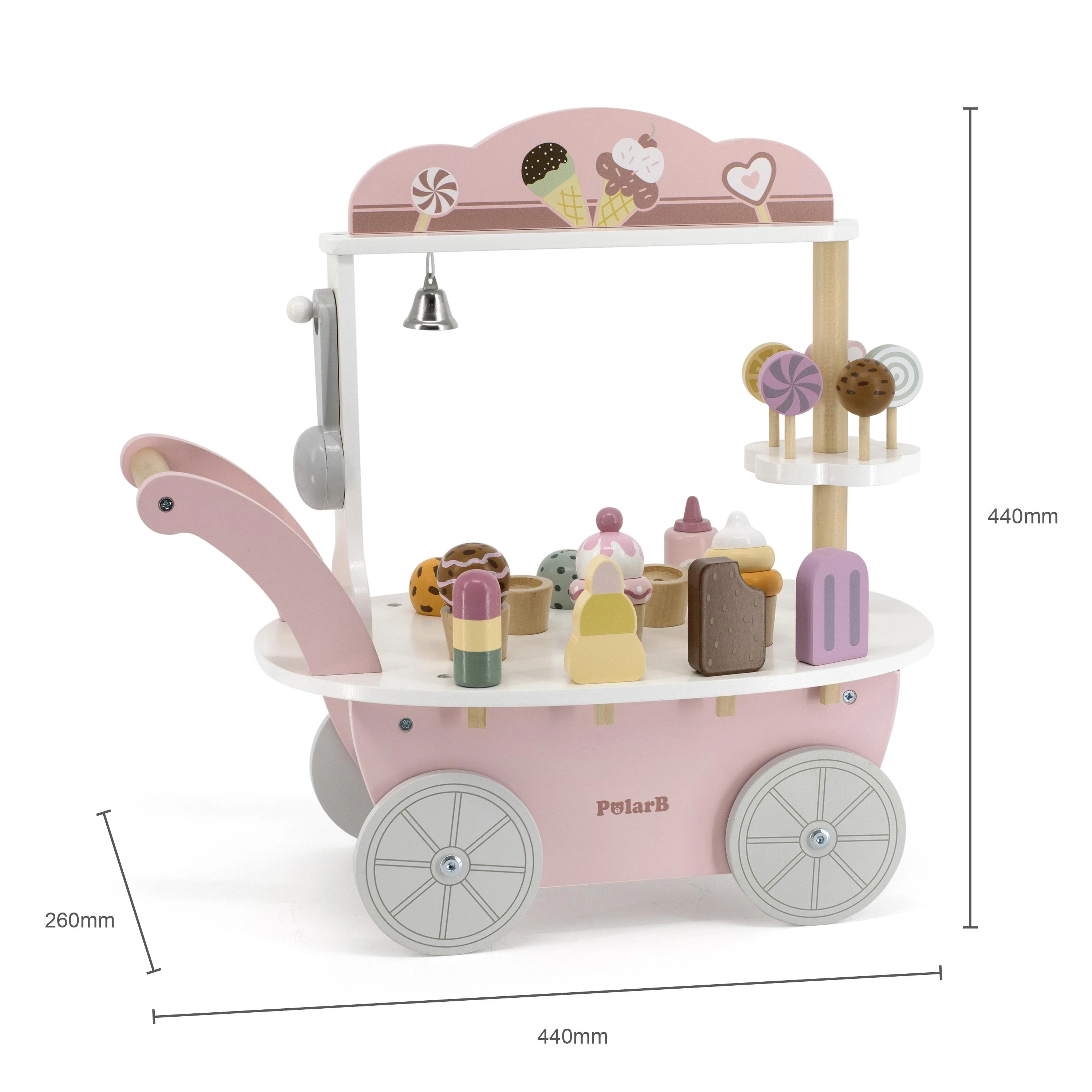 Viga Toys VIGA Cukraninė Lodziarnia 3w1 - Pasiruošęs žaisti su saldumynais