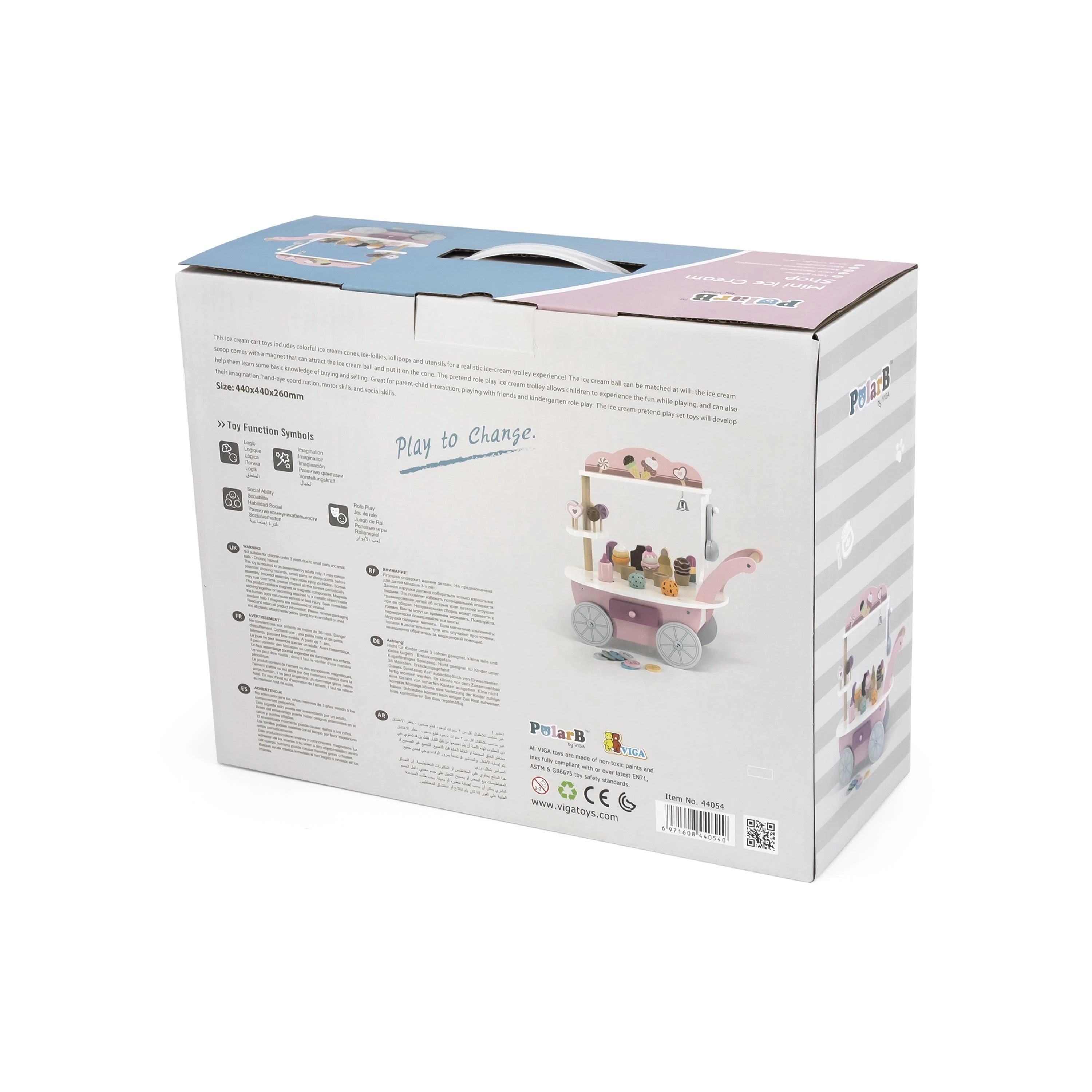 Viga Toys VIGA Cukraninė Lodziarnia 3w1 - Pasiruošęs žaisti su saldumynais