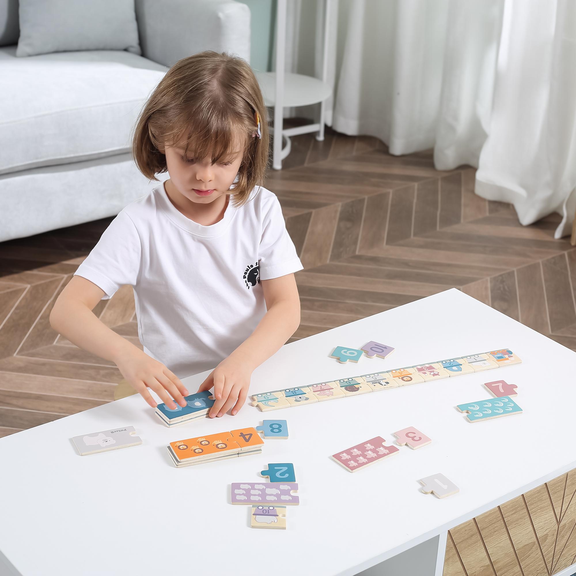 Dėlionė „Viga Polarb“ mediniai skaitiniai galvosūkiai Montessori numeriai