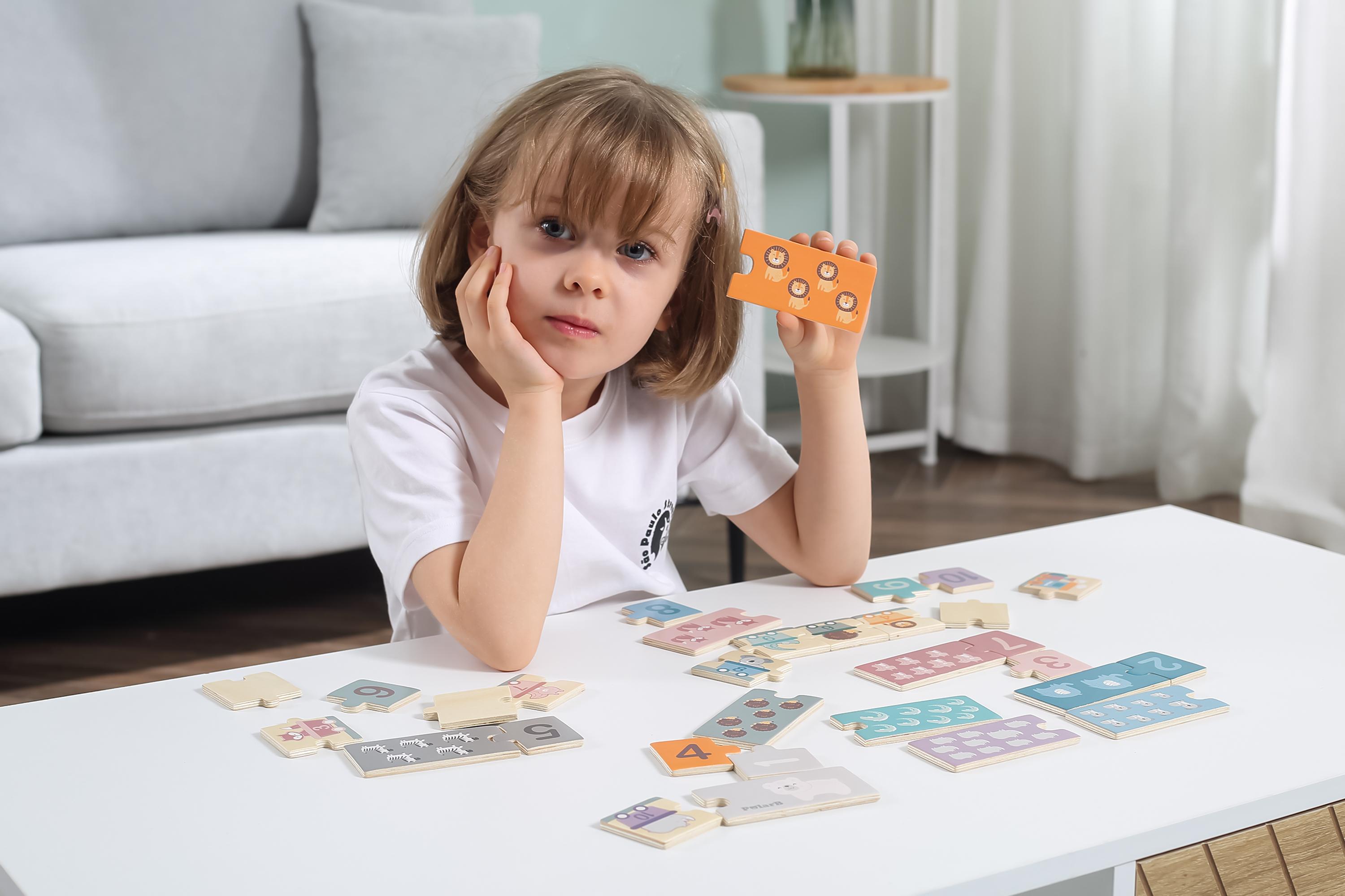 Dėlionė „Viga Polarb“ mediniai skaitiniai galvosūkiai Montessori numeriai