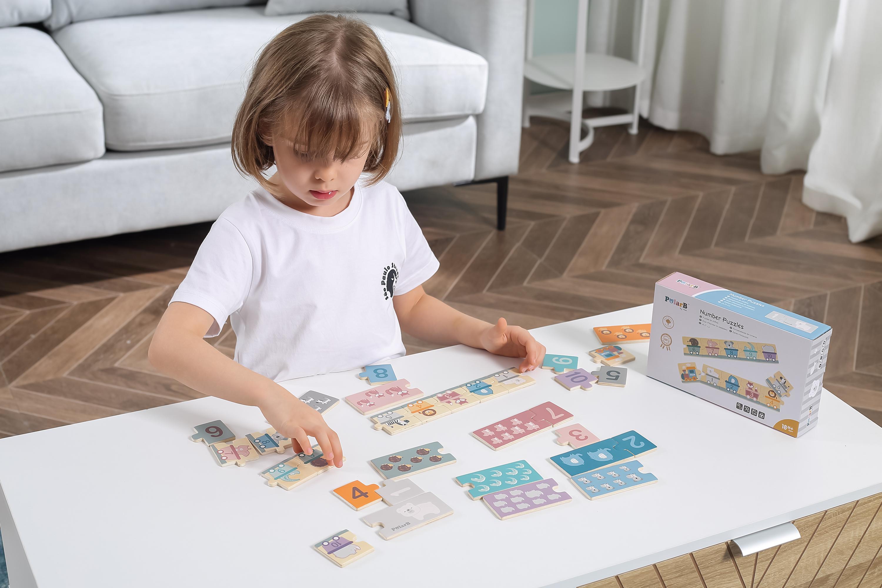 Dėlionė „Viga Polarb“ mediniai skaitiniai galvosūkiai Montessori numeriai