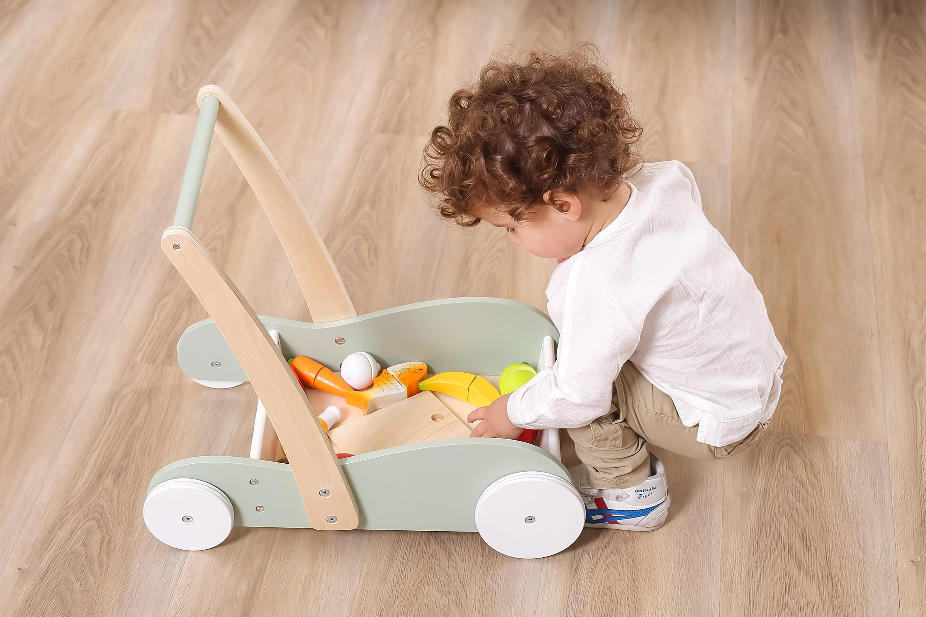 „Viga Polarb“ medinis vežimėlis 2in1 Pusher Walker