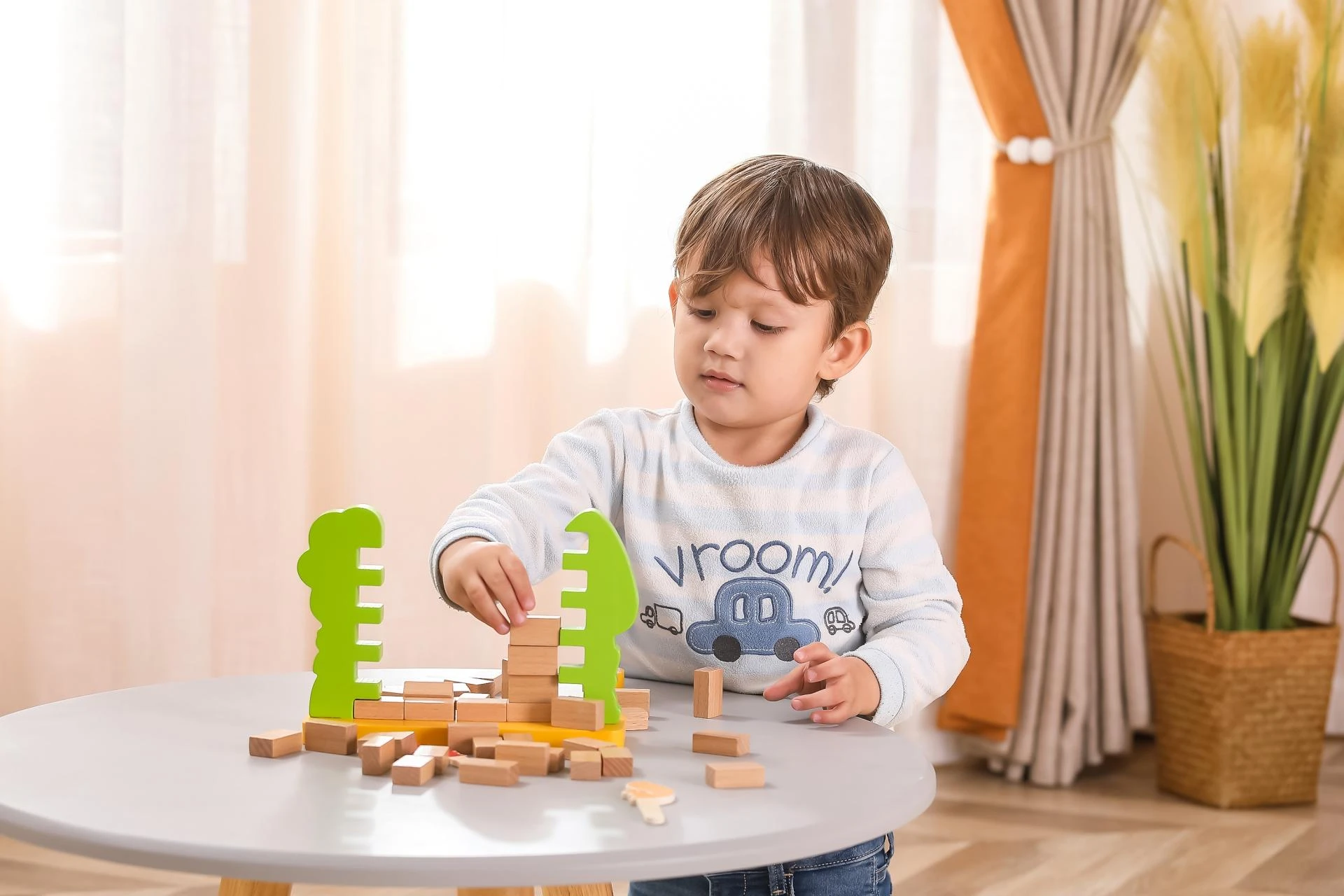 Viga medinis arkadinis žaidimas krintantis acorn dėlionė
