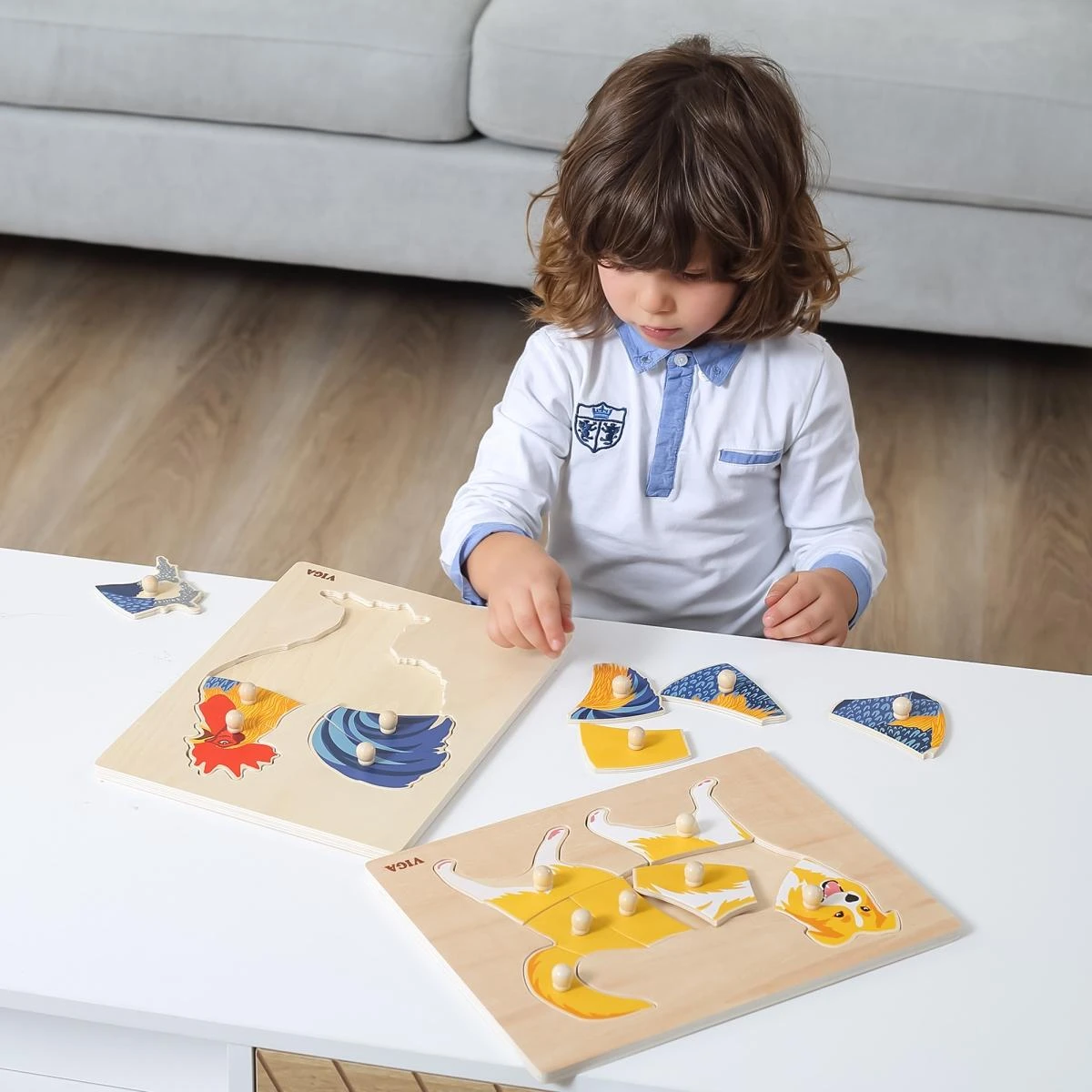 VIGA Medinis Dėlionė Montessori Kiaušiniai su Smeigtukais