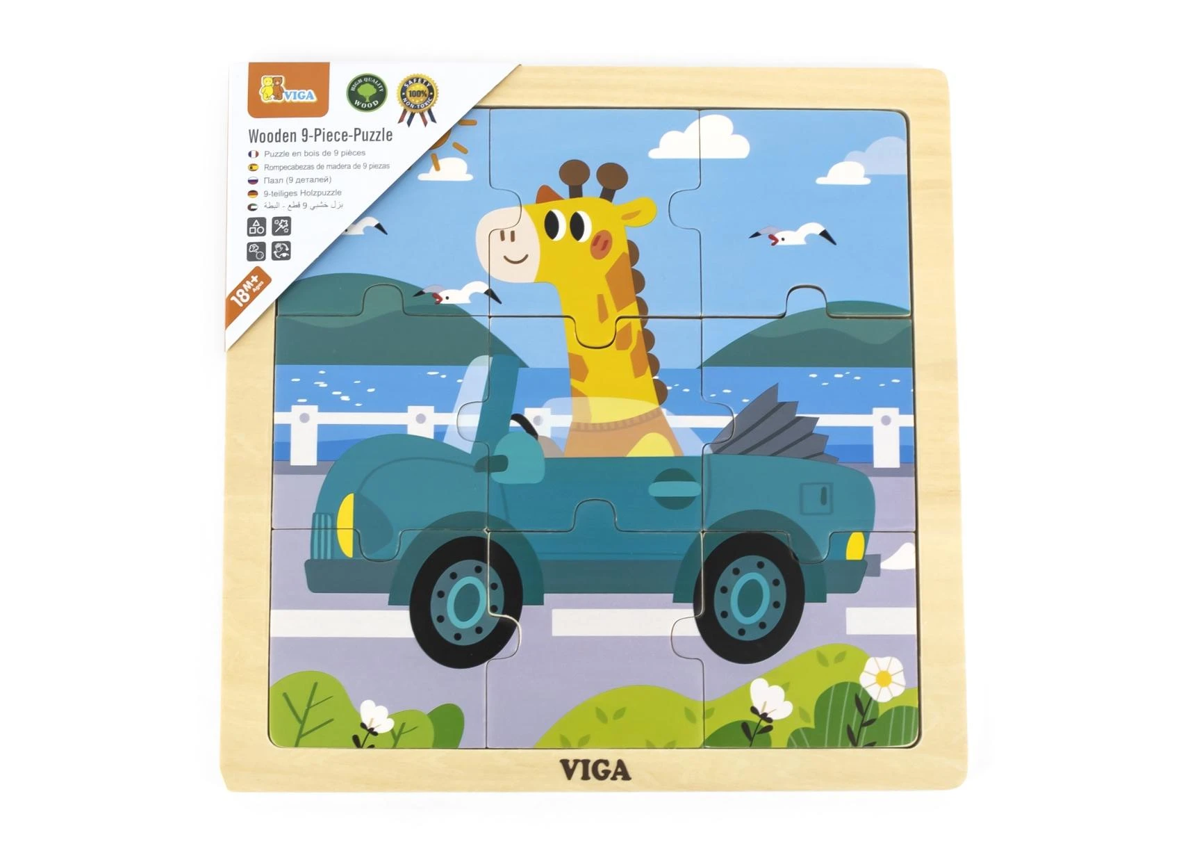 Viga Dėlionė 9 vnt. - Žirafa automobilyje
