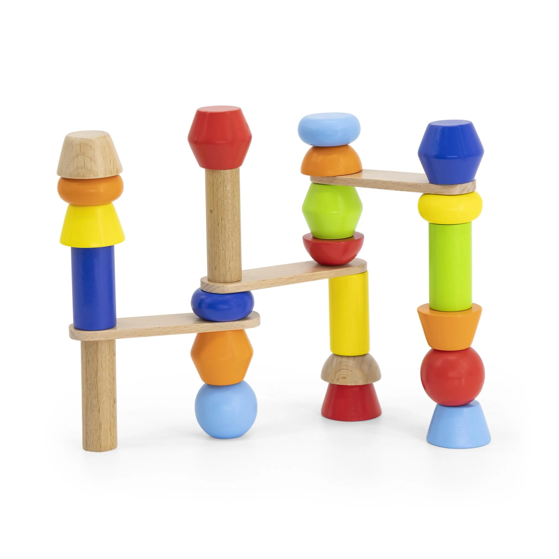 Viga Vigos mediniai geometriniai blokai Dėlionė 52 EL.