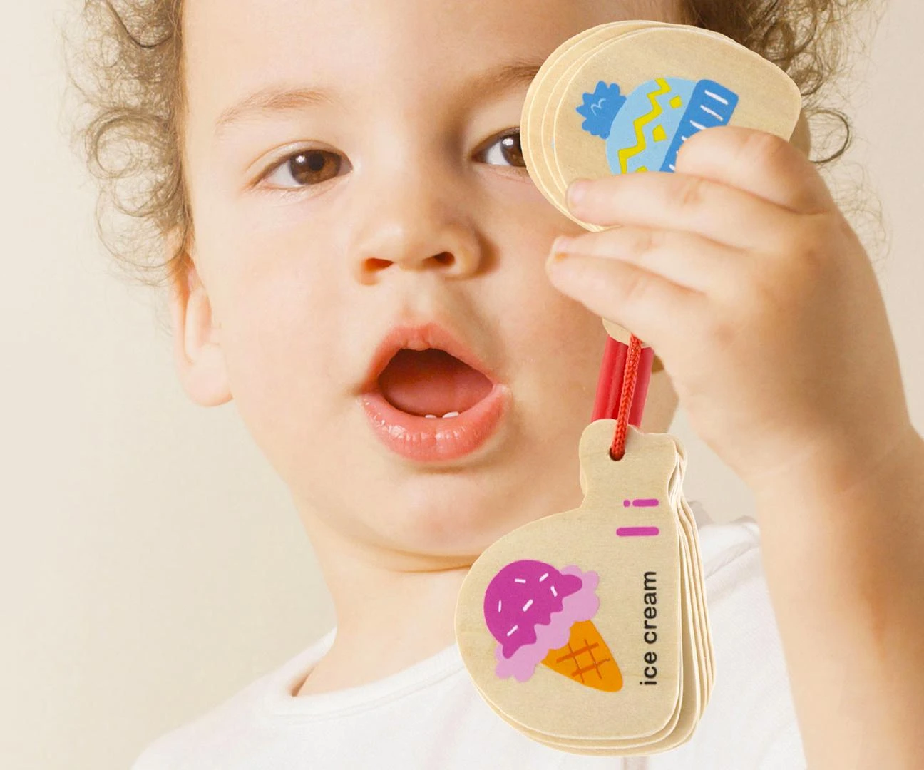 Viga medinė brošiūra abėcėlei ir anglų kalba Montessori