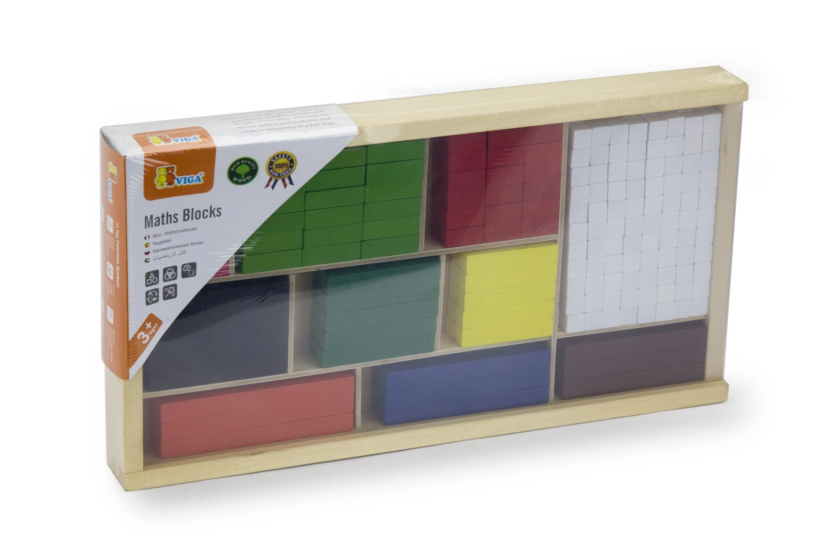 VIGA Edukaciniai Matematiniai Klockiai Cuisenaire'a, 308 vnt.