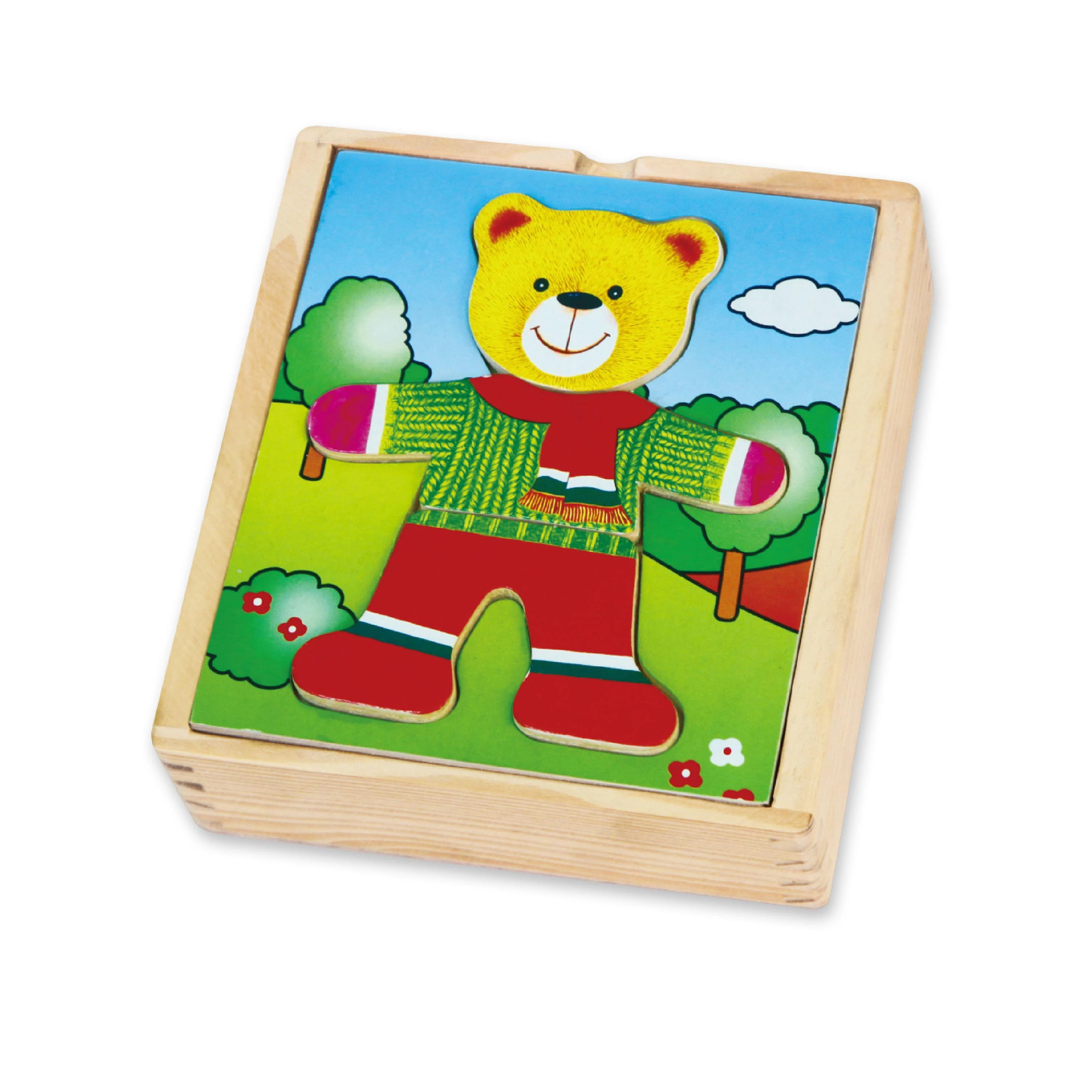 Dėlionė Viga Toys „Viga Wooden Puzzle“ edukacinis galvosūkis su meškiuku