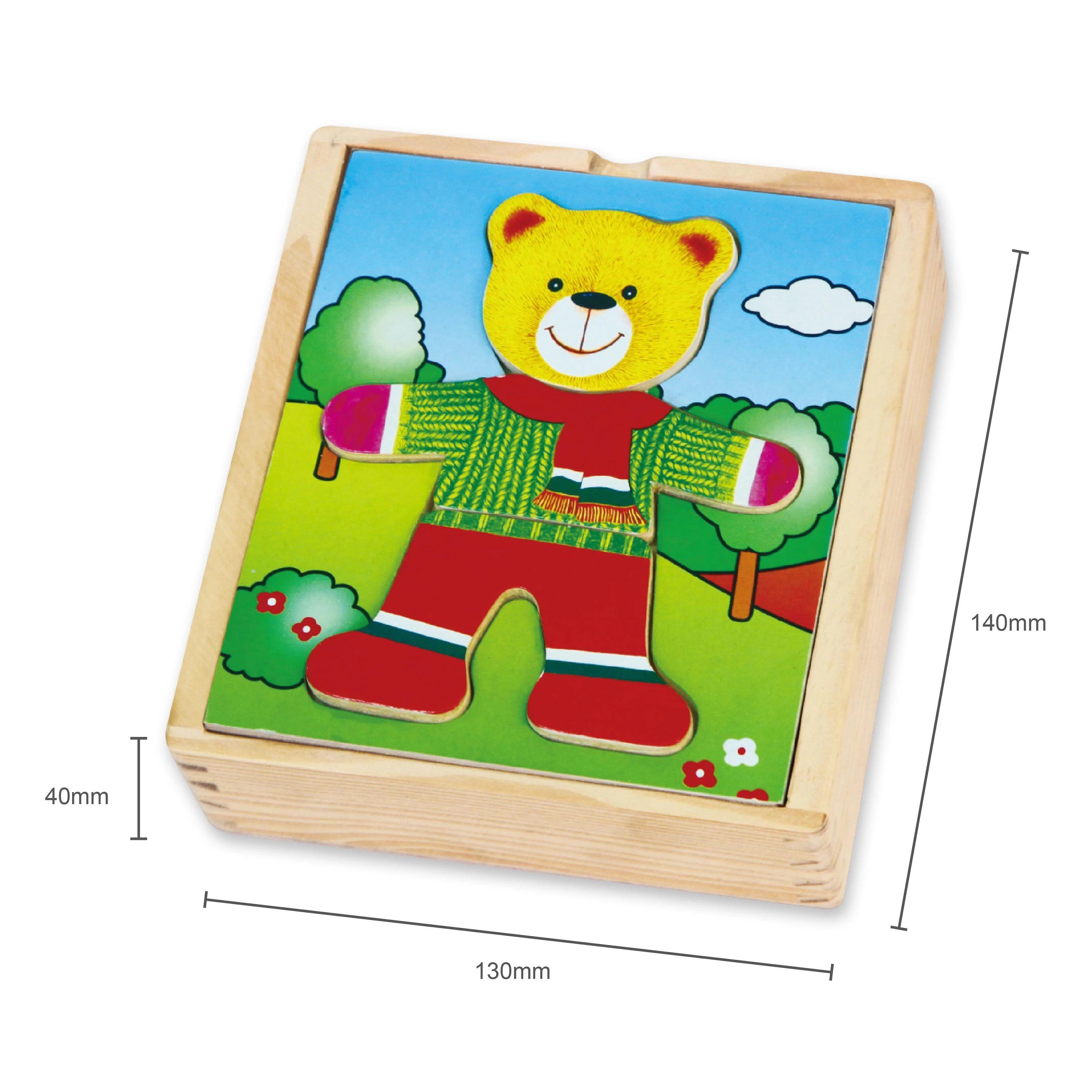 Dėlionė Viga Toys „Viga Wooden Puzzle“ edukacinis galvosūkis su meškiuku