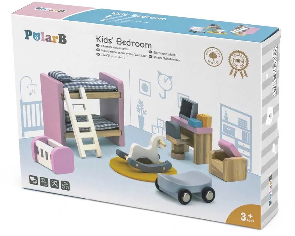 Viga Toys „Viga Polarb“ baldų rinkinys lėlių namams vaikams