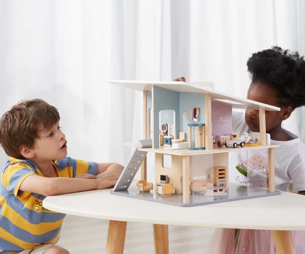 Viga Toys VIGA Medinės Lėlės Šeima 4 Figūros