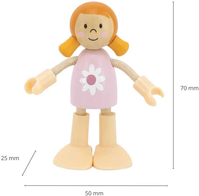 Viga Toys VIGA Medinės Lėlės Šeima 4 Figūros
