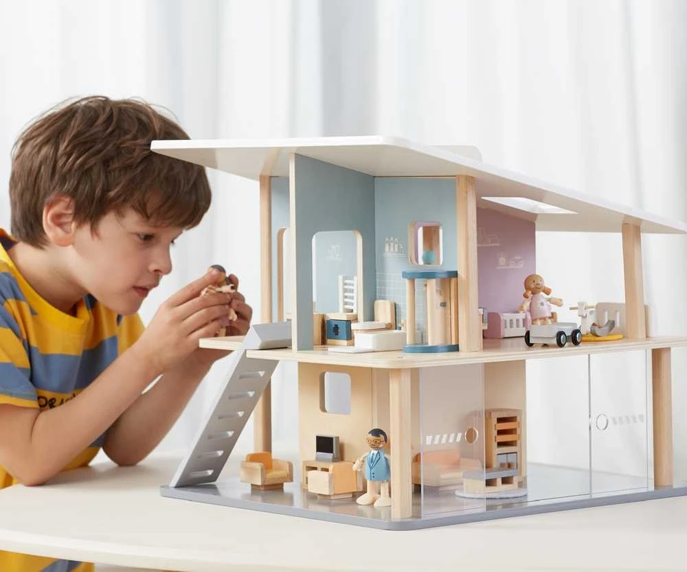 Viga Toys VIGA Medinės Lėlės Šeima 4 Figūros